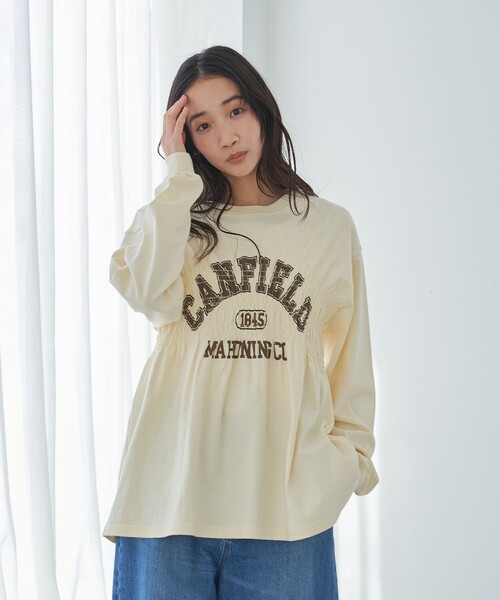 coen(コーエン)の「【WEB限定】天竺シャーリングロゴTシャツ(Tシャツ/カットソー・レディース・ダークグレー/モカ/オフホワイト/その他1/その他2/クリーム/ライトグレー・M/L)」の18枚目の写真