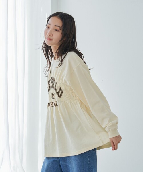 coen(コーエン)の「【WEB限定】天竺シャーリングロゴTシャツ(Tシャツ/カットソー・レディース・ダークグレー/モカ/オフホワイト/その他1/その他2/クリーム/ライトグレー・M/L)」の19枚目の写真