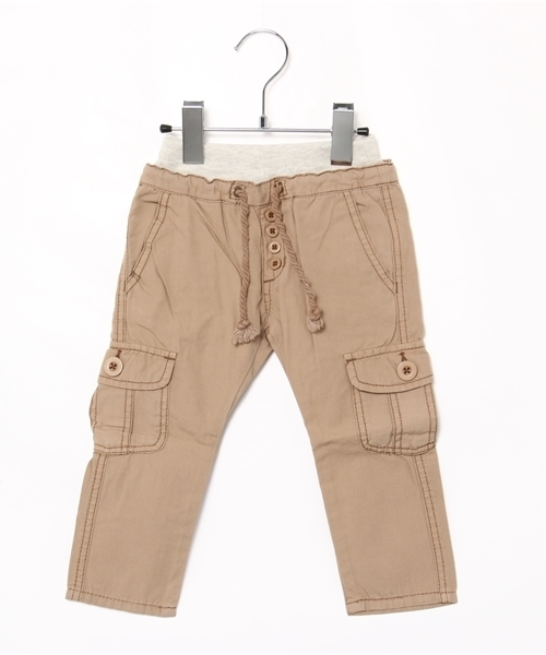 RUGGEDWORKS（ラゲッドワークス）の「ウエストリブカーゴパンツ(80～140㎝)（カーゴパンツ・キッズ・サーモンピンク/イエロー/ブルー/サンドベージュ・90cm/110cm/140cm/120cm/130cm/80ｃｍ/100cm）」の2枚目の写真