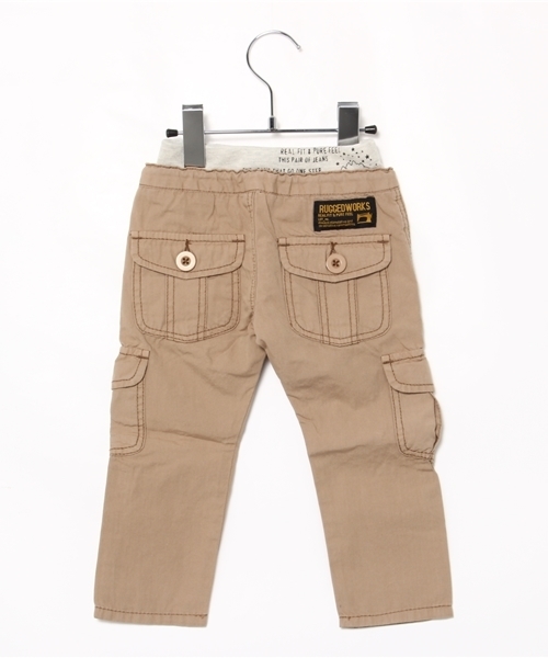 RUGGEDWORKS（ラゲッドワークス）の「ウエストリブカーゴパンツ(80～140㎝)（カーゴパンツ・キッズ・サーモンピンク/イエロー/ブルー/サンドベージュ・90cm/110cm/140cm/120cm/130cm/80ｃｍ/100cm）」の10枚目の写真