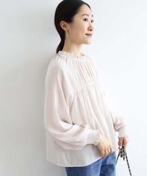 le.coeur blanc | パウダーサテン2WAYシャーリングブラウス(シャツ/ブラウス)