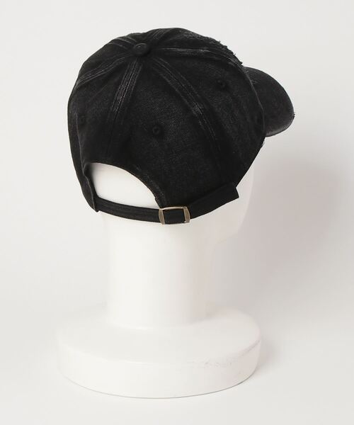 XU（エックスユー）の「ストリートファッション XU エックスユー damage cap ダメージキャップ 帽子 デニムキャップ ブラックキャップ 黒キャップ 韓国ファッション 韓国 ストリート（キャップ・メンズ・ブラック・ONE SIZE）」の2枚目の写真