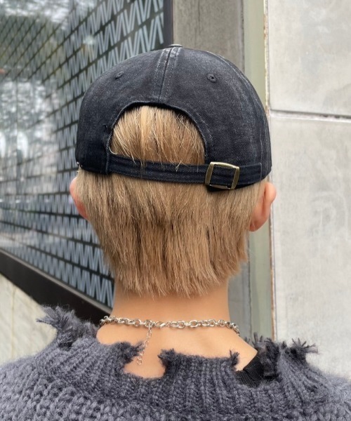 XU（エックスユー）の「ストリートファッション XU エックスユー damage cap ダメージキャップ 帽子 デニムキャップ ブラックキャップ 黒キャップ 韓国ファッション 韓国 ストリート（キャップ・メンズ・ブラック・ONE SIZE）」の16枚目の写真
