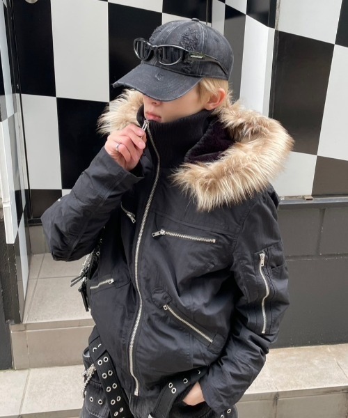 XU（エックスユー）の「ストリートファッション XU エックスユー damage cap ダメージキャップ 帽子 デニムキャップ ブラックキャップ 黒キャップ 韓国ファッション 韓国 ストリート（キャップ・メンズ・ブラック・ONE SIZE）」の6枚目の写真