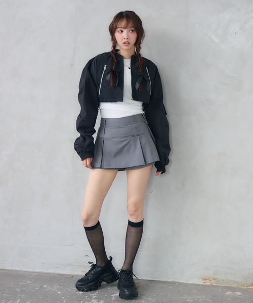 ENVYM(アンビー)の「ナイロンショートブルゾン(ブルゾン・レディース・ブラウン/ブラック・FREE)」の17枚目の写真