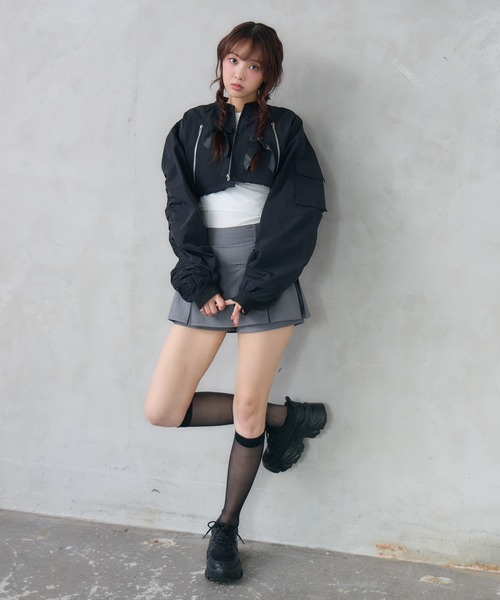 ENVYM(アンビー)の「ナイロンショートブルゾン(ブルゾン・レディース・ブラウン/ブラック・FREE)」の18枚目の写真