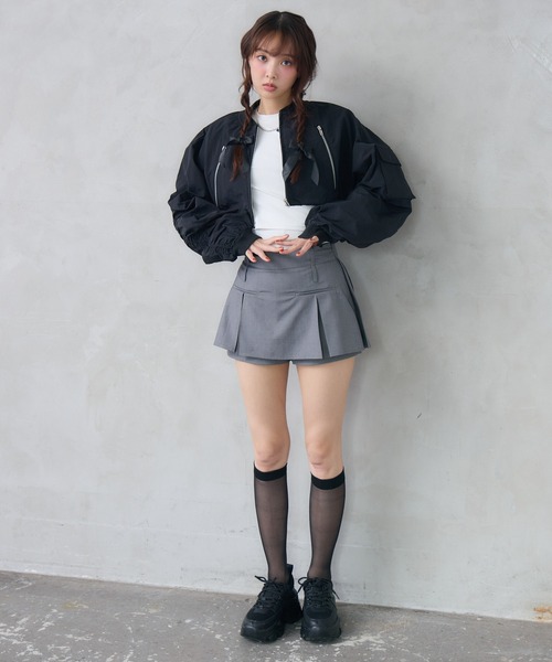 ENVYM(アンビー)の「ナイロンショートブルゾン(ブルゾン・レディース・ブラウン/ブラック・FREE)」の19枚目の写真