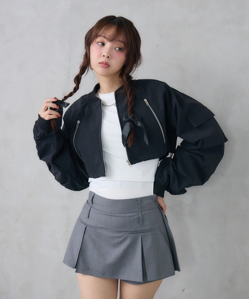 ナイロンショートブルゾン