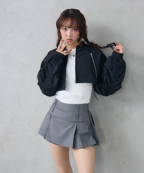 ENVYM(アンビー)の「ナイロンショートブルゾン(ブルゾン・レディース・ブラウン/ブラック・FREE)」の22枚目の写真