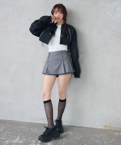 ENVYM(アンビー)の「ナイロンショートブルゾン(ブルゾン・レディース・ブラウン/ブラック・FREE)」の16枚目の写真