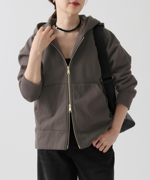 journal standard L'essage（ジャーナルスタンダードレサージュ）の「フードパーカー（パーカー・レディース・チャコールグレー/ライトグレー・FREE）」の2枚目の写真