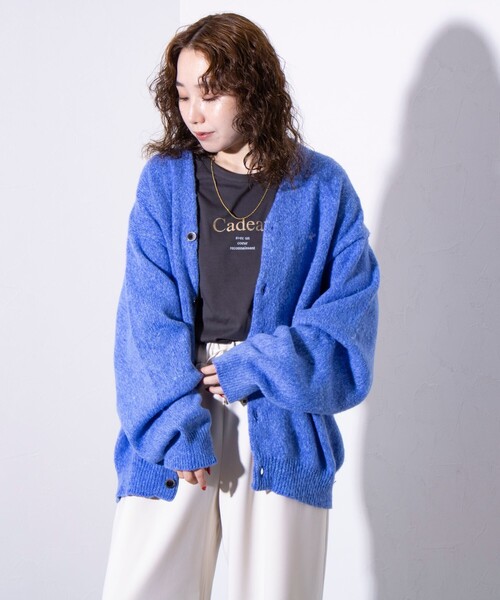 BEVERLY HILLS POLO CLUB（ビバリーヒルズポロクラブ）の「【BEVERLY HILLS POLO CLUB】モヘヤライクカーディガン ワンポイント刺繍（カーディガン/ボレロ・メンズ・オレンジ/ラベンダー/グリーン系その他/ベージュ/ブルー系その他/ミント/グレー系その他/ブラック/オレンジ系その他/ブルー/チャコールグレー・L/M/XL）」の15枚目の写真