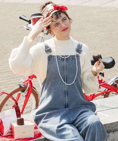 BONLECILL（ボンルシール）の「【至福のカヌレニット】ボリュームスリーブプチハイネックニットプルオーバー（ニット/セーター・レディース・レッド/ピンク/ブルー/杢グレー/ホワイト×ブラック/アイボリー/グリーン/ブラウン/オレンジ/ネイビー・M/L）」の18枚目の写真