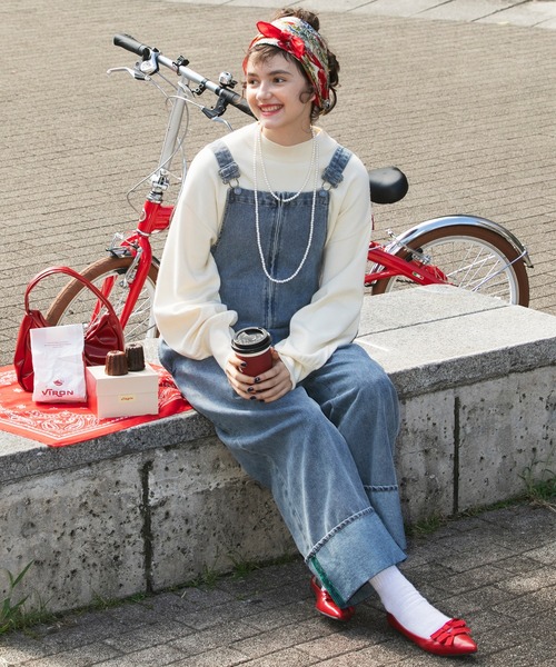 BONLECILL（ボンルシール）の「【至福のカヌレニット】ボリュームスリーブプチハイネックニットプルオーバー（ニット/セーター・レディース・レッド/ピンク/ブルー/杢グレー/ホワイト×ブラック/アイボリー/グリーン/ブラウン/オレンジ/ネイビー・M/L）」の17枚目の写真