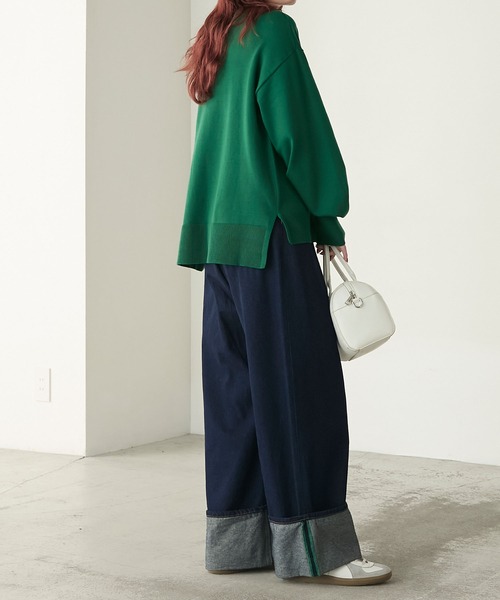 セール】【至福のカヌレニット】ボリュームスリーブプチハイネック