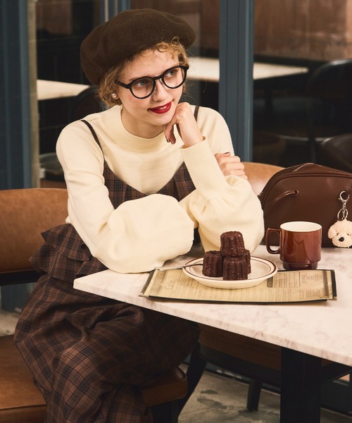 セール】【至福のカヌレニット】ボリュームスリーブプチハイネック