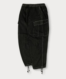 SlashDate（スラッシュデイト）の「【0】10.5oz ワイドシルエット デニムイージー カーゴパンツ ワイドテーパード ケミカルウォッシュ（カーゴパンツ）」