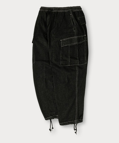 SlashDate(スラッシュデイト)の「【0】10.5oz ワイドシルエット デニムイージー カーゴパンツ ワイドテーパード ケミカルウォッシュ(カーゴパンツ・メンズ・ブラック系その他/ワンウォッシュ/ブラック/ケミカルウォッシュ/ライトインディゴブルー・M/L/XL)」の1枚目の写真