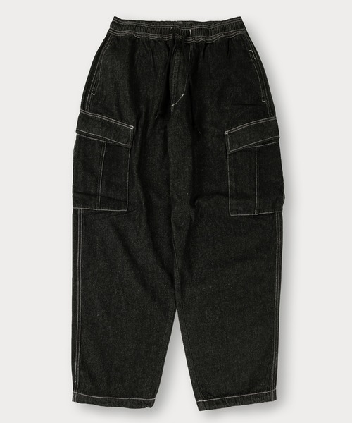 SlashDate(スラッシュデイト)の「【0】10.5oz ワイドシルエット デニムイージー カーゴパンツ ワイドテーパード ケミカルウォッシュ(カーゴパンツ・メンズ・ブラック系その他/ワンウォッシュ/ブラック/ケミカルウォッシュ/ライトインディゴブルー・M/L/XL)」の6枚目の写真