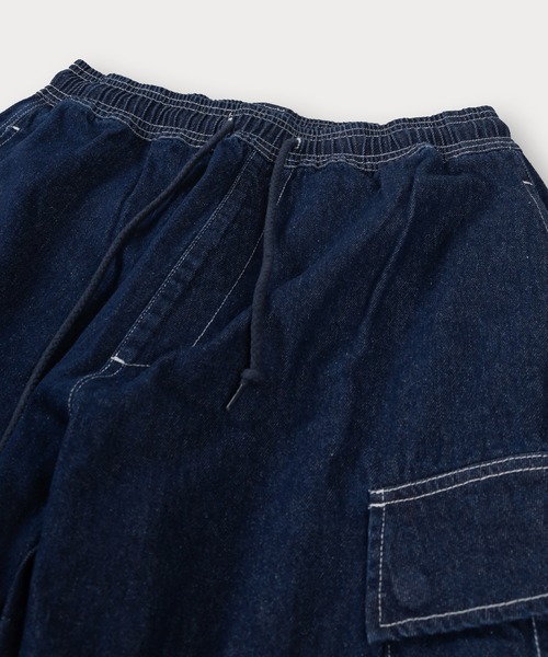 SlashDate(スラッシュデイト)の「【0】10.5oz ワイドシルエット デニムイージー カーゴパンツ ワイドテーパード ケミカルウォッシュ(カーゴパンツ・メンズ・ブラック系その他/ワンウォッシュ/ブラック/ケミカルウォッシュ/ライトインディゴブルー・M/L/XL)」の12枚目の写真