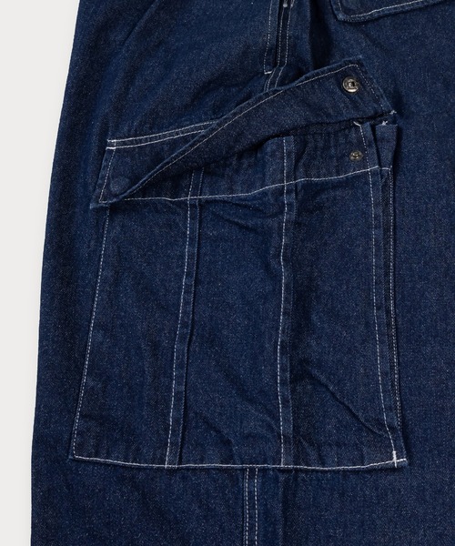 SlashDate(スラッシュデイト)の「【0】10.5oz ワイドシルエット デニムイージー カーゴパンツ ワイドテーパード ケミカルウォッシュ(カーゴパンツ・メンズ・ブラック系その他/ワンウォッシュ/ブラック/ケミカルウォッシュ/ライトインディゴブルー・M/L/XL)」の14枚目の写真