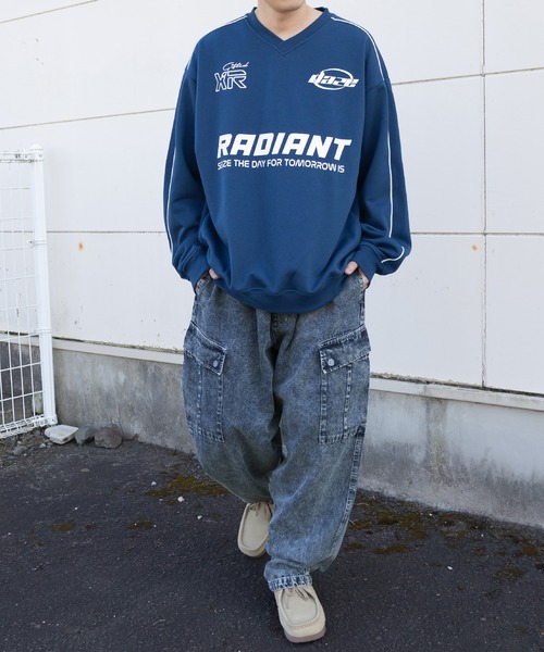 SlashDate(スラッシュデイト)の「【0】10.5oz ワイドシルエット デニムイージー カーゴパンツ ワイドテーパード ケミカルウォッシュ(カーゴパンツ・メンズ・ブラック系その他/ワンウォッシュ/ブラック/ケミカルウォッシュ/ライトインディゴブルー・M/L/XL)」の19枚目の写真