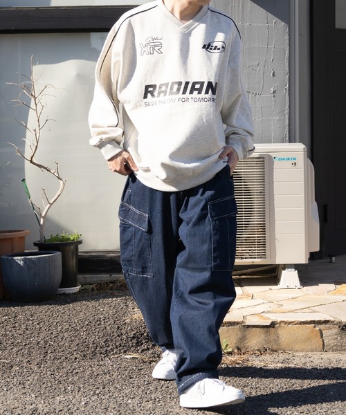 SlashDate(スラッシュデイト)の「【0】10.5oz ワイドシルエット デニムイージー カーゴパンツ ワイドテーパード ケミカルウォッシュ(カーゴパンツ・メンズ・ブラック系その他/ワンウォッシュ/ブラック/ケミカルウォッシュ/ライトインディゴブルー・M/L/XL)」の20枚目の写真