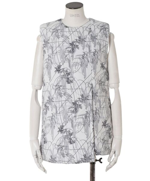 セール】LINE FLOWER PADDED VEST / ラインフラワーパデッド