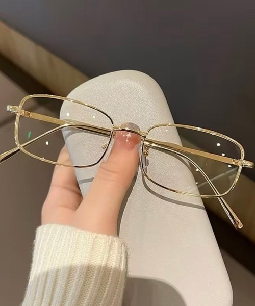 BARELY BLUE（ベアリーブルー）の「【 BARELY BLUE / ベアリーブルー 】 スクエア クリア レンズ メガネ ユニセックス（メガネ・レディース・ゴールド/ブラック/シルバー・FREE）」の11枚目の写真