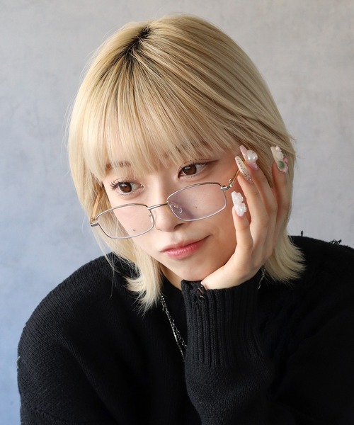 BARELY BLUE（ベアリーブルー）の「【 BARELY BLUE / ベアリーブルー 】 スクエア クリア レンズ メガネ ユニセックス（メガネ・レディース・ゴールド/ブラック/シルバー・FREE）」の14枚目の写真