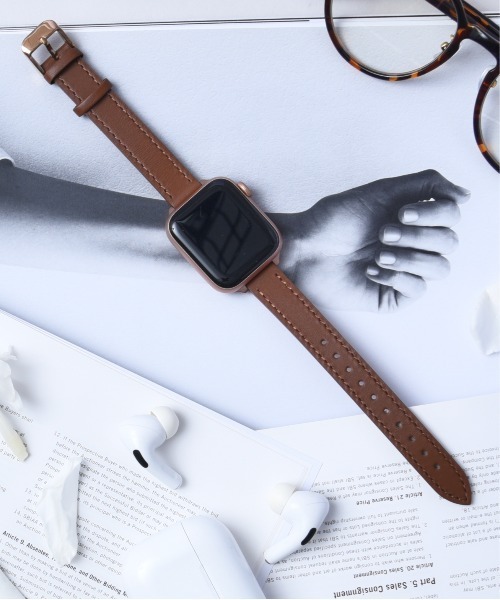 CALIFORNIA OUTFITTERS(カリフォルニア アウトフィッターズ)の「3-9B35 Apple Watch Band アップルウォッチ バンド レザー スリム ベルト 38mm 40mm 41mm(デジタル腕時計・レディース・ブラック×シルバー/ブラウン系1/ブラウン系2/ブラック×ゴールド・38/41)」の4枚目の写真
