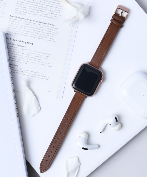 CALIFORNIA OUTFITTERS(カリフォルニア アウトフィッターズ)の「3-9B35 Apple Watch Band アップルウォッチ バンド レザー スリム ベルト 38mm 40mm 41mm(デジタル腕時計・レディース・ブラック×シルバー/ブラウン系1/ブラウン系2/ブラック×ゴールド・38/41)」の7枚目の写真
