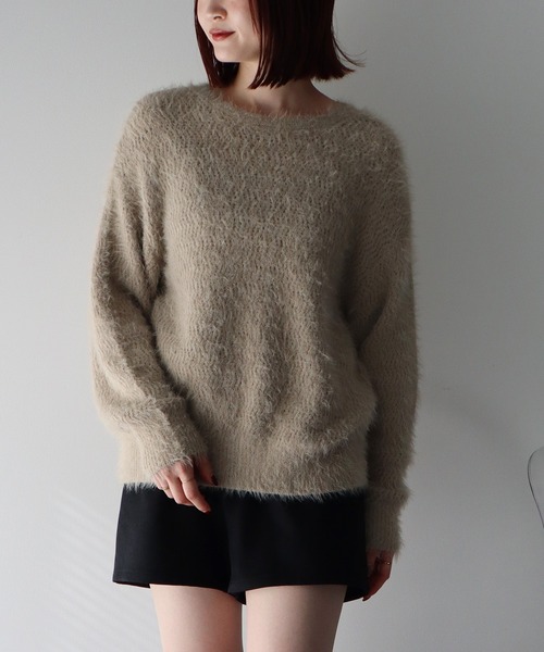 earth music&ecology（アースミュージックアンドエコロジー）の「モヘヤライクレースニット（ニット/セーター・レディース・ラベンダー/ベージュ/チャコールグレー/アイボリー・FREE）」の18枚目の写真