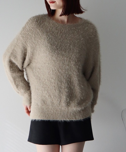 earth music&ecology（アースミュージックアンドエコロジー）の「モヘヤライクレースニット（ニット/セーター・レディース・ラベンダー/ベージュ/チャコールグレー/アイボリー・FREE）」の19枚目の写真