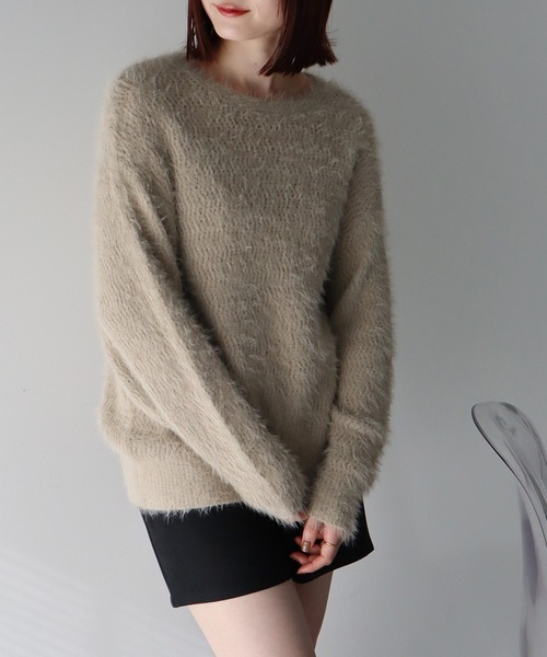 earth music&ecology（アースミュージックアンドエコロジー）の「モヘヤライクレースニット（ニット/セーター・レディース・ラベンダー/ベージュ/チャコールグレー/アイボリー・FREE）」の20枚目の写真