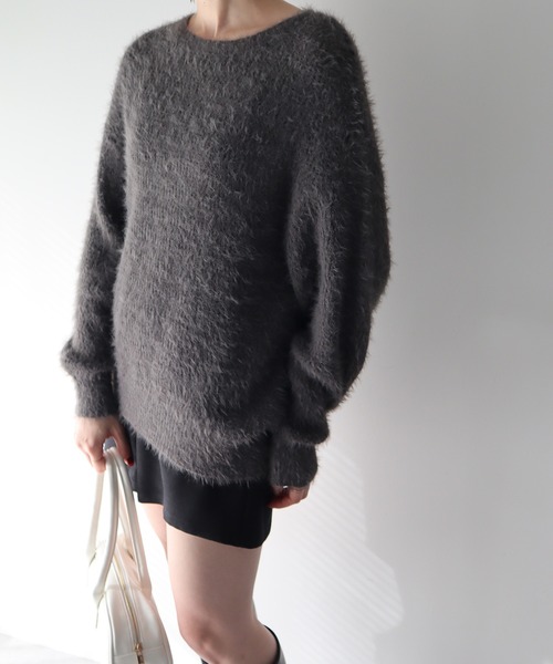 earth music&ecology（アースミュージックアンドエコロジー）の「モヘヤライクレースニット（ニット/セーター・レディース・ラベンダー/ベージュ/チャコールグレー/アイボリー・FREE）」の13枚目の写真