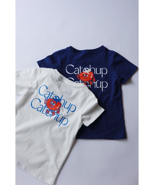 Catchup（ケチャップ）の「【Catchup】バックプリントTシャツ（Tシャツ/カットソー・キッズ・オフホワイト/ブルー・90㎝/100㎝/110㎝/120㎝/130㎝/140㎝/150cm）」の2枚目の写真