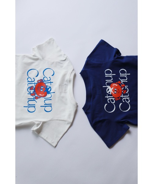 Catchup（ケチャップ）の「【Catchup】バックプリントTシャツ（Tシャツ/カットソー・キッズ・オフホワイト/ブルー・90㎝/100㎝/110㎝/120㎝/130㎝/140㎝/150cm）」の3枚目の写真