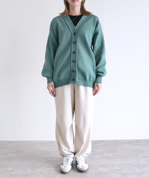 reca（レカ）の「ダンボールニットカーディガン（カーディガン/ボレロ・レディース・アイボリー/ブラック/イエロー/グリーン・M）」の5枚目の写真