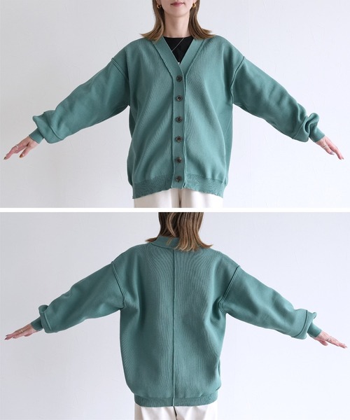 reca（レカ）の「ダンボールニットカーディガン（カーディガン/ボレロ・レディース・アイボリー/ブラック/イエロー/グリーン・M）」の8枚目の写真