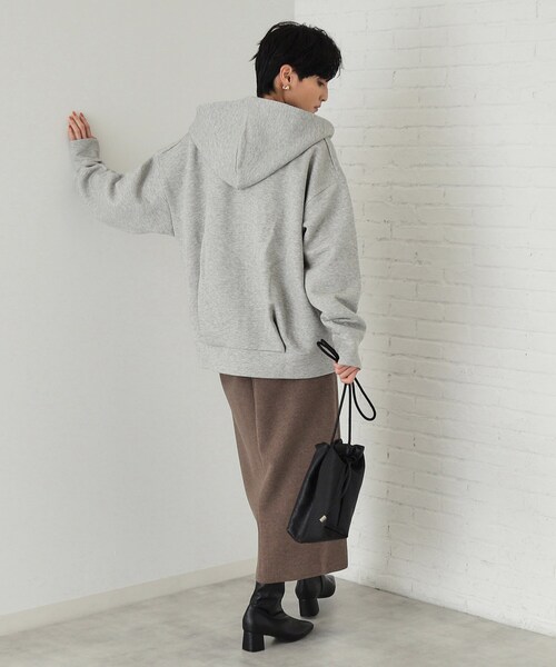 OPAQUE.CLIP（オペークドットクリップ）の「◆ダブルZIPパーカー【洗濯機洗い可】（パーカー・レディース・グレー/ブラック/ライトベージュ・38/40/42）」の6枚目の写真