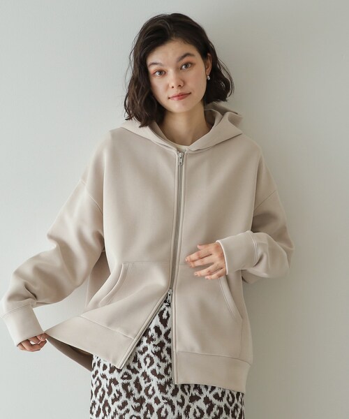 OPAQUE.CLIP（オペークドットクリップ）の「◆ダブルZIPパーカー【洗濯機洗い可】（パーカー・レディース・グレー/ブラック/ライトベージュ・38/40/42）」の13枚目の写真