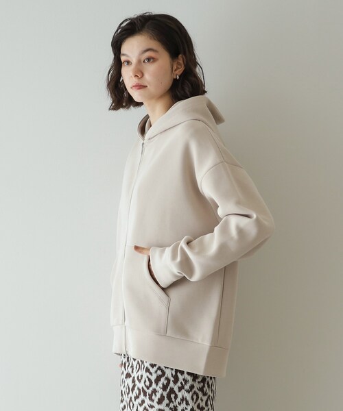 OPAQUE.CLIP（オペークドットクリップ）の「◆ダブルZIPパーカー【洗濯機洗い可】（パーカー・レディース・グレー/ブラック/ライトベージュ・38/40/42）」の17枚目の写真