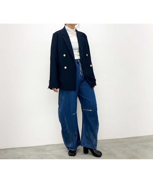 Hello I am "MARC"（ハローアイアムマール）の「10onzペイントカーブデニム（デニムパンツ・レディース・ブルー・FREE）」の13枚目の写真