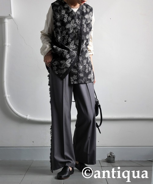 antiqua（アンティカ）の「リアルレザースリッポン（スリッポン・レディース・ホワイト/ブラック・M/LL/L）」の14枚目の写真