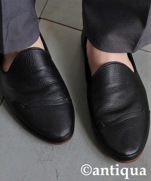 antiqua（アンティカ）の「リアルレザースリッポン（スリッポン・レディース・ホワイト/ブラック・M/LL/L）」の15枚目の写真