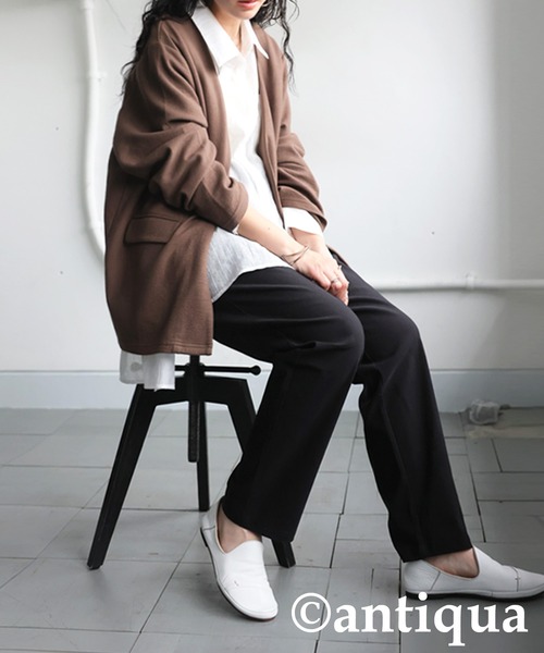 antiqua（アンティカ）の「リアルレザースリッポン（スリッポン・レディース・ホワイト/ブラック・M/LL/L）」の3枚目の写真