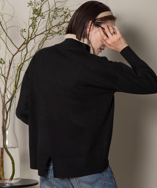 MHBG TOKYO(エムエイチビージートーキョー)の「襟付きハイゲージタートルニット(ニット/セーター・レディース・ブラック/ベージュ/ブラック系その他/ベージュ系その他・FREE)」の15枚目の写真