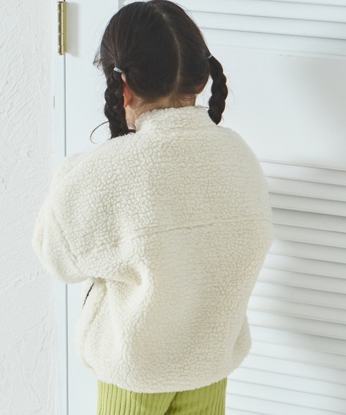 pairmanon（ペアマノン）の「【リンクコーデ】ボアジップブルゾン（ブルゾン・キッズ・ピンク/アイボリー/ブラック系その他/モカ/ライトブルー/ブラック/ベージュ/グリーン系その他/テラコッタ/ブラウン系その他・130/140/150/90/100/110/120）」の12枚目の写真