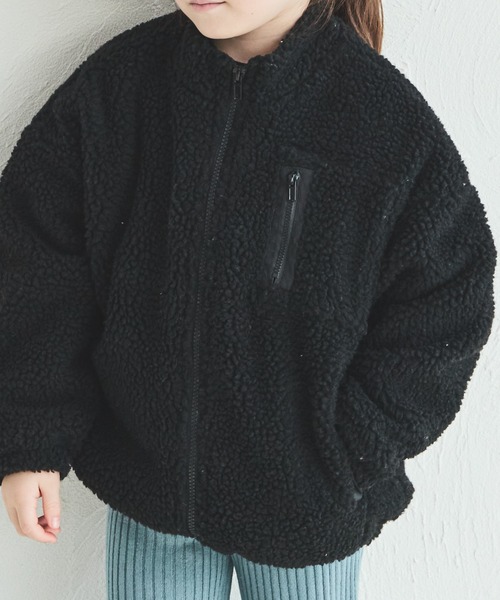 pairmanon（ペアマノン）の「【リンクコーデ】ボアジップブルゾン（ブルゾン・キッズ・ピンク/アイボリー/ブラック系その他/モカ/ライトブルー/ブラック/ベージュ/グリーン系その他/テラコッタ/ブラウン系その他・130/140/150/90/100/110/120）」の13枚目の写真